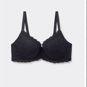 Intimissimi Black Adele Lace Trim Bra with Adjustable Straps